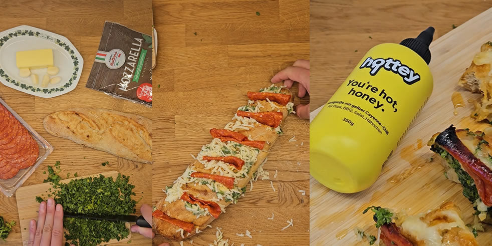 REZEPT - Chorizo-Baguette mit scharfer Honig-Knoblauchbutter 🤤