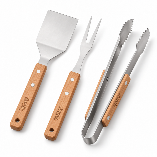 BBQ-Set aus Eichenholz