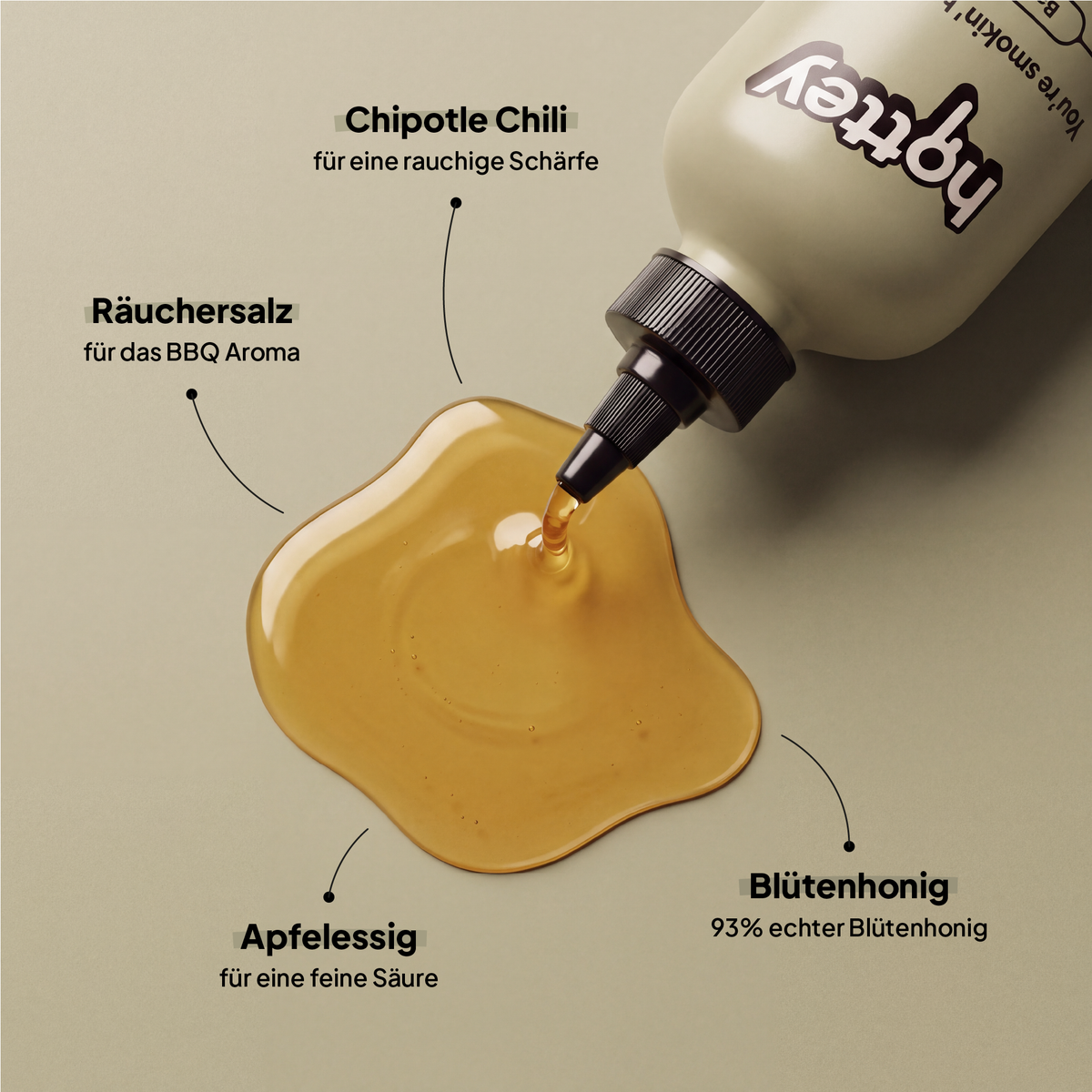 hottey Barbecue Hot Honey mit Chipotle-Chili – Produktbild 3