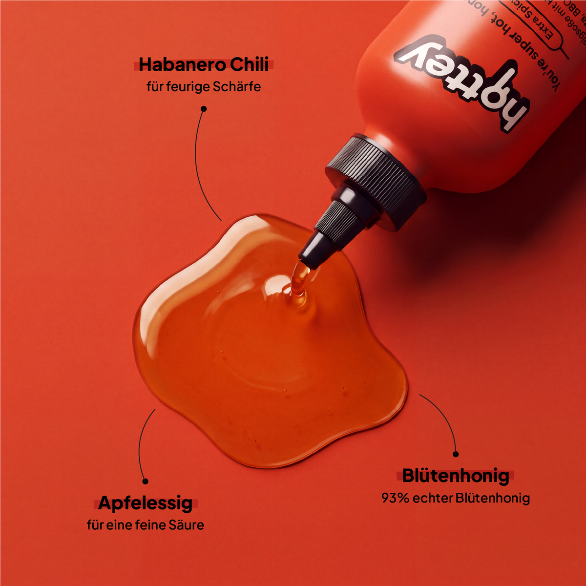 hottey Extra Scharf Hot Honey mit Habanero-Chili – Produktbild 3