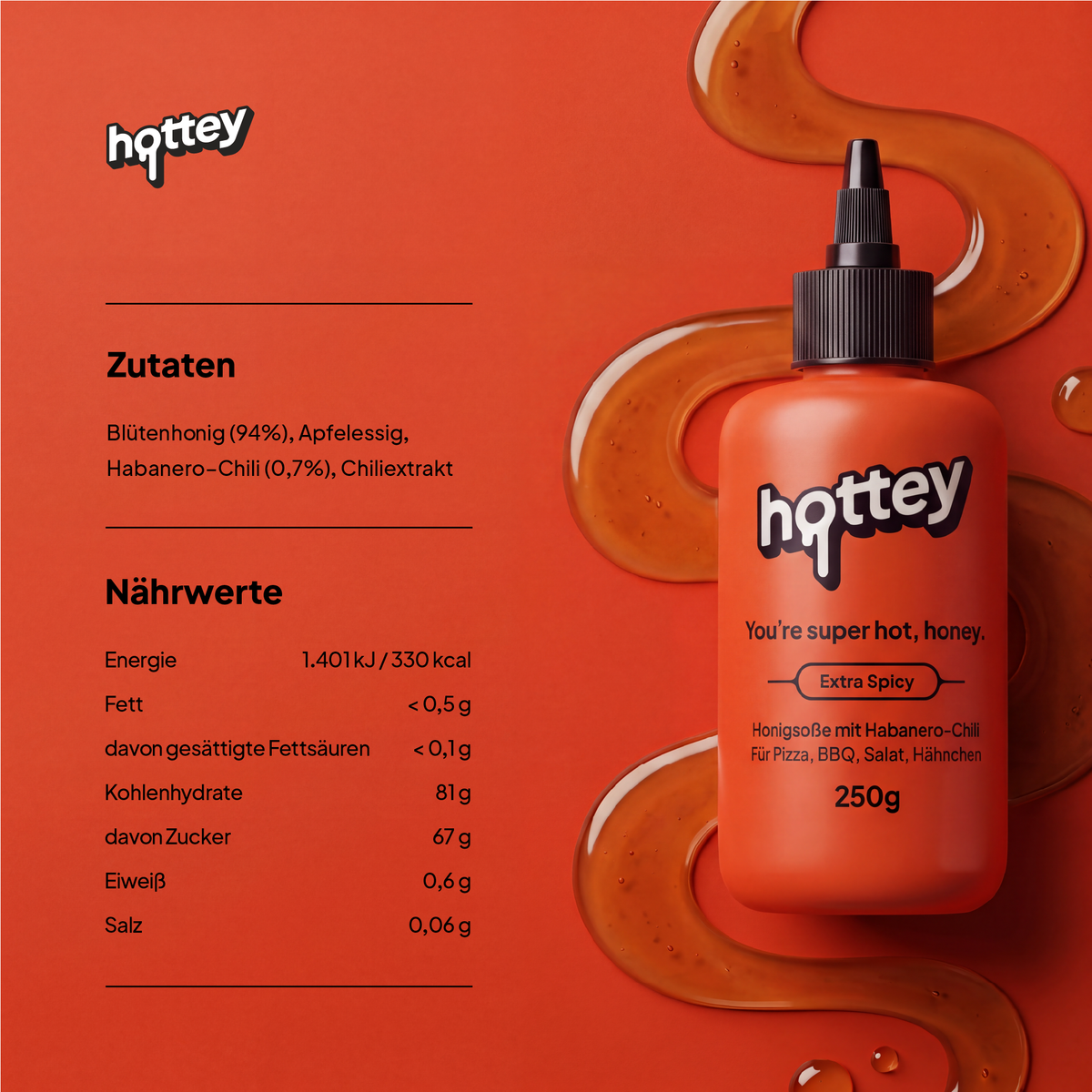hottey Extra Scharf Hot Honey mit Habanero-Chili – Produktbild 8